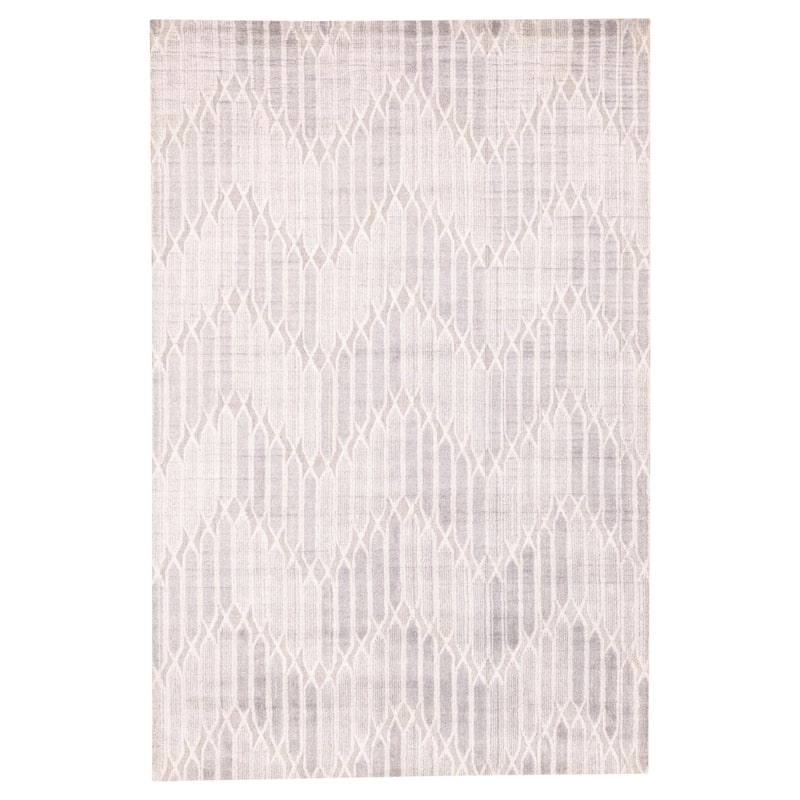 ECARPETGALLERY Hand Loomed Elysian Grey Silk Rug - 6'5 x 9'7