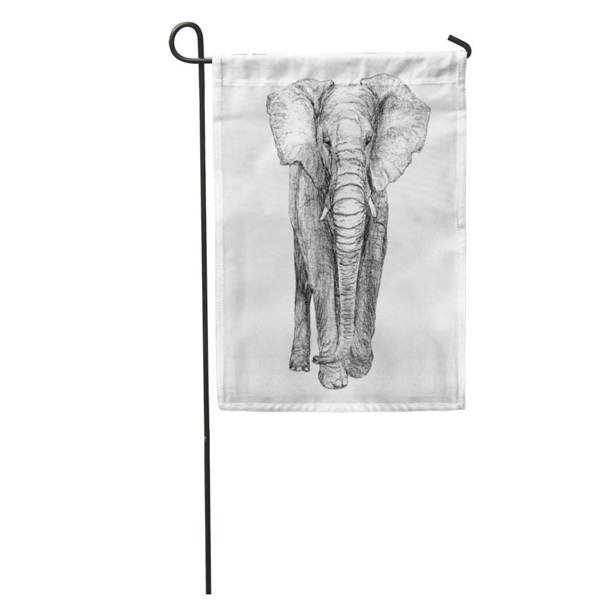 Shop Gray Elephant Front View Greyscale Black And White Original Pencil Garden Flag Decorative Flag House Banner 28x40 Inch On Sale Overstock 31362165,Cartoon Girl Drawing No Color