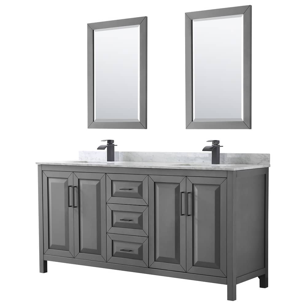 Wyndham Collection Daria 72" Free Standing Double Vanity Set with MDF