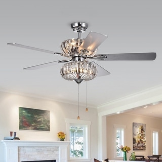 Warehouse of Tiffany Kyana Chrome Crystal 6-light 52-inch Ceiling Fan