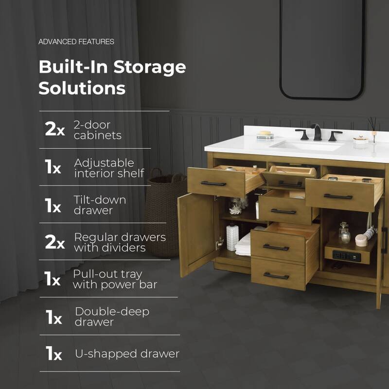 Ove Decors 15VVA-BAI348 Bailey 48" Free Standing Single Basin Vanity