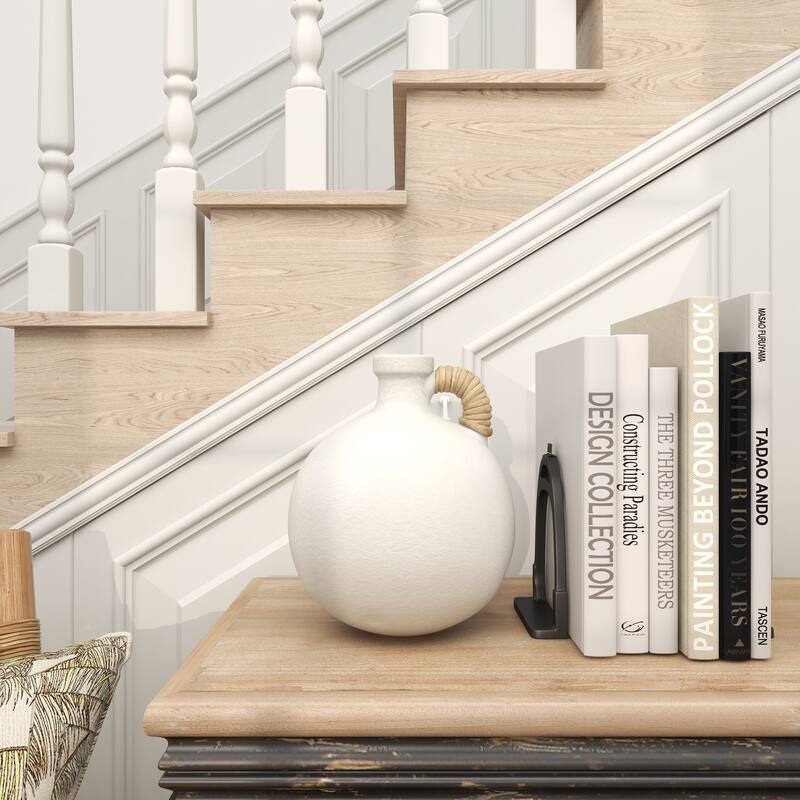 Blue Metal Ombre Decorative Vase with Brown Accents