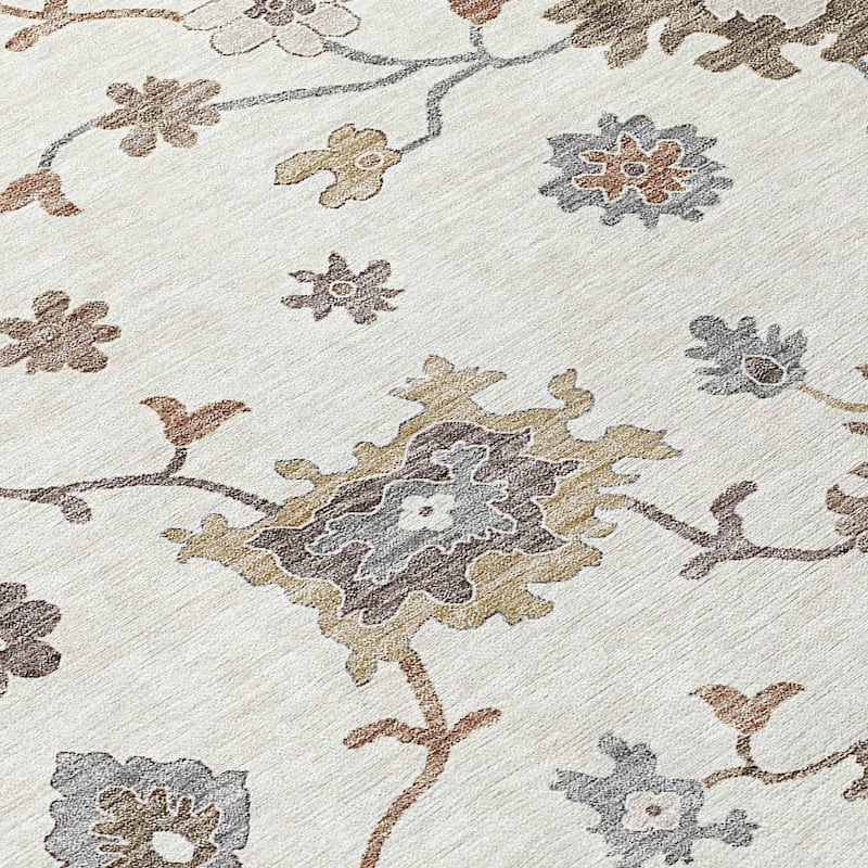 Machine Washable Indoor/ Outdoor Chantille Traditonal Kashan Rug