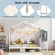preview thumbnail 11 of 9, Twin/Full Bed Frame with House Roof Canopy and Fence for Kids