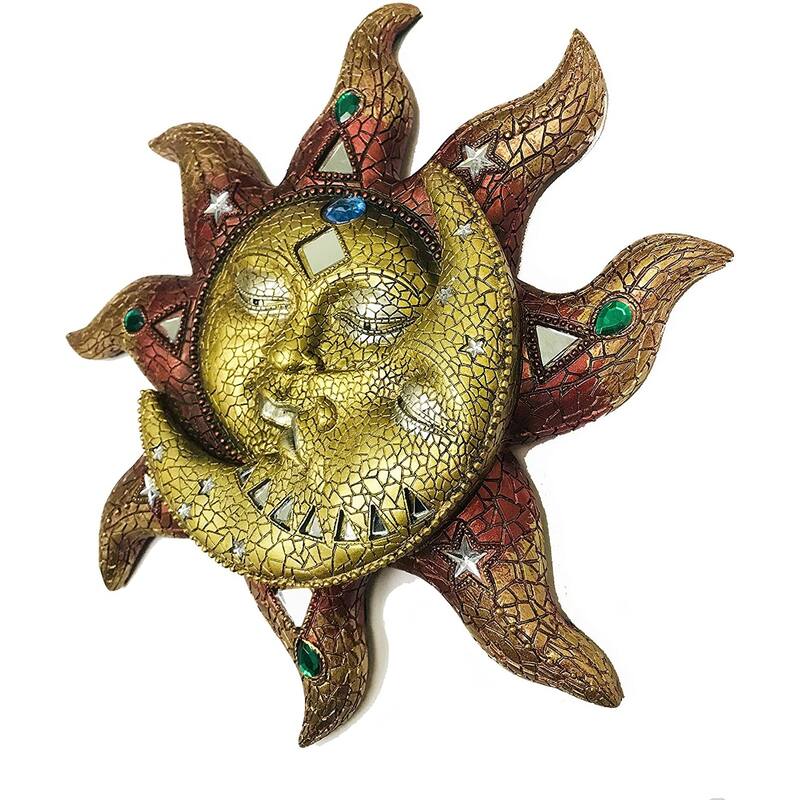 Q-Max Mosaic Sun and Moon Wall Decor