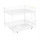 preview thumbnail 18 of 31, Full XL Over Queen Iron Frame Bunk Bed Split Into 2 Beds with Trundle