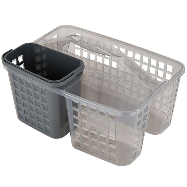 slide 2 of 11, Bath Bliss 2 in 1 Portable Bath Tote 12.20" x 9.17" x 7.48" - Grey