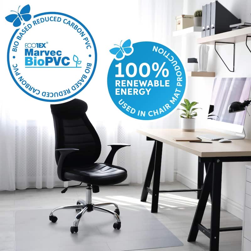 Floortex® Ecotex® BioPVC Eco Friendly Carbon Neutral PVC Chair Mat for Hard Floors - 36" x 48"