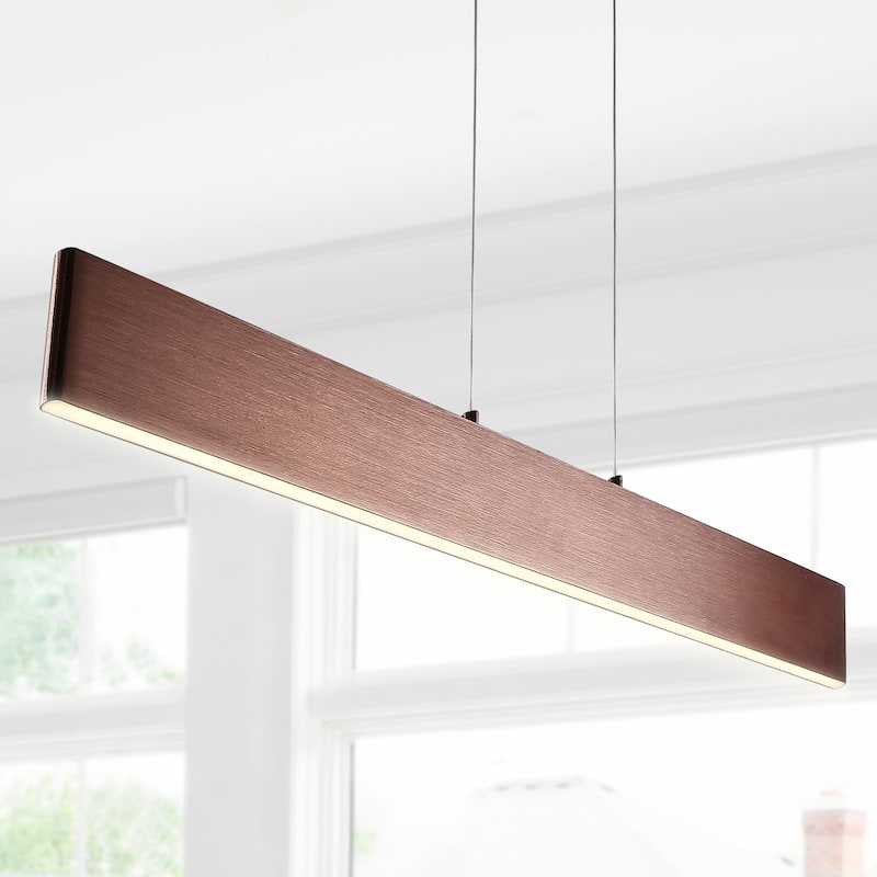 Julian 40" Dimmable Adjustable Integrated LED Metal Linear Pendant, by JONATHAN Y