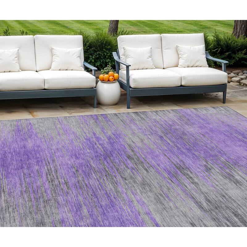 HomeRoots Abstract Transitional Rectangle Outdoor Rug - 9' X 12'