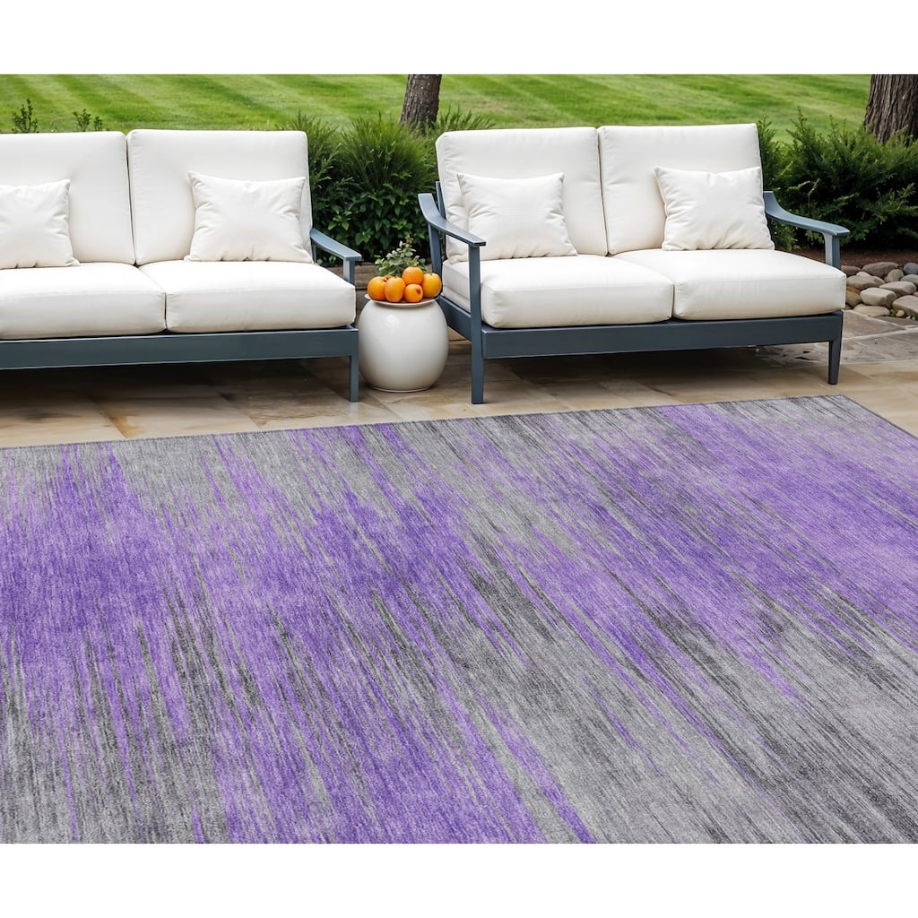 HomeRoots Abstract Transitional Rectangle Outdoor Rug
