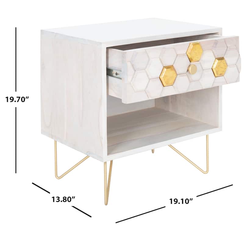 SAFAVIEH Alia 1-Drawer 1-Shelf Nightstand Table