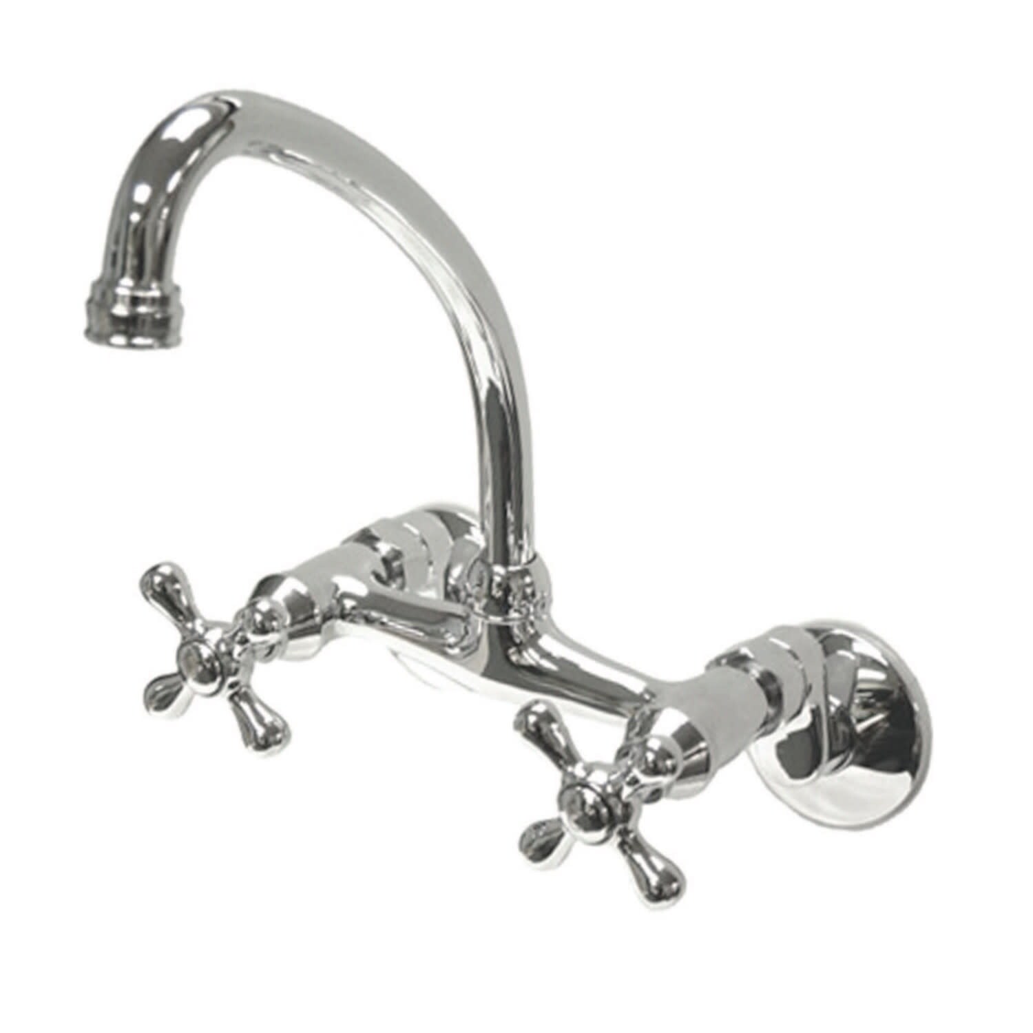 Shop Kingston Brass Ks214m Kingston 1 8 Gpm Wall Mounted Bridge Kitchen Faucet Polished Chrome Overstock 29854901