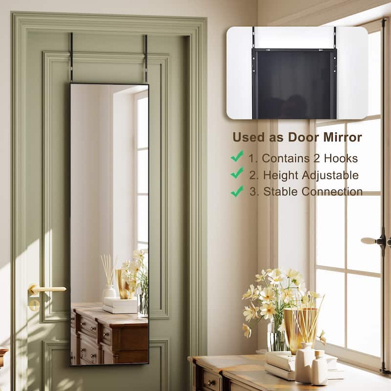 BEAUTYPEAK Full Length Wall Mirror 14 x 48 Hanging or Leaning