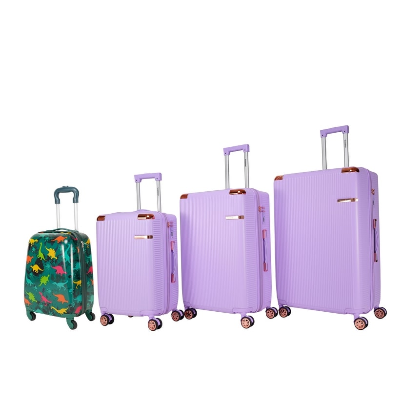 4-piece hard luggage, 360 ° dual rotating four-wheel luggage, password lock, lightweight universal wheel luggage