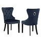 preview thumbnail 28 of 65, Grandview Tufted Upholstered Dining Chair (Set of 2) with Nailhead Trim and Ring Pull Navy Blue