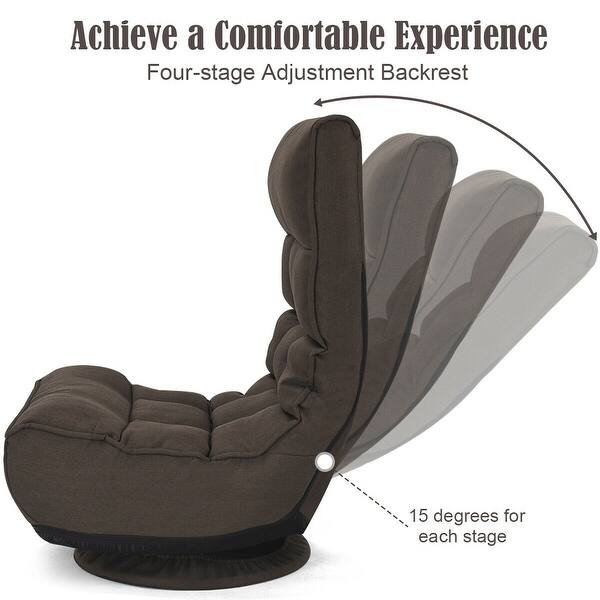 Shop Costway 360 Degree Swivel Folding Game Chair Floor Lazy Sofa