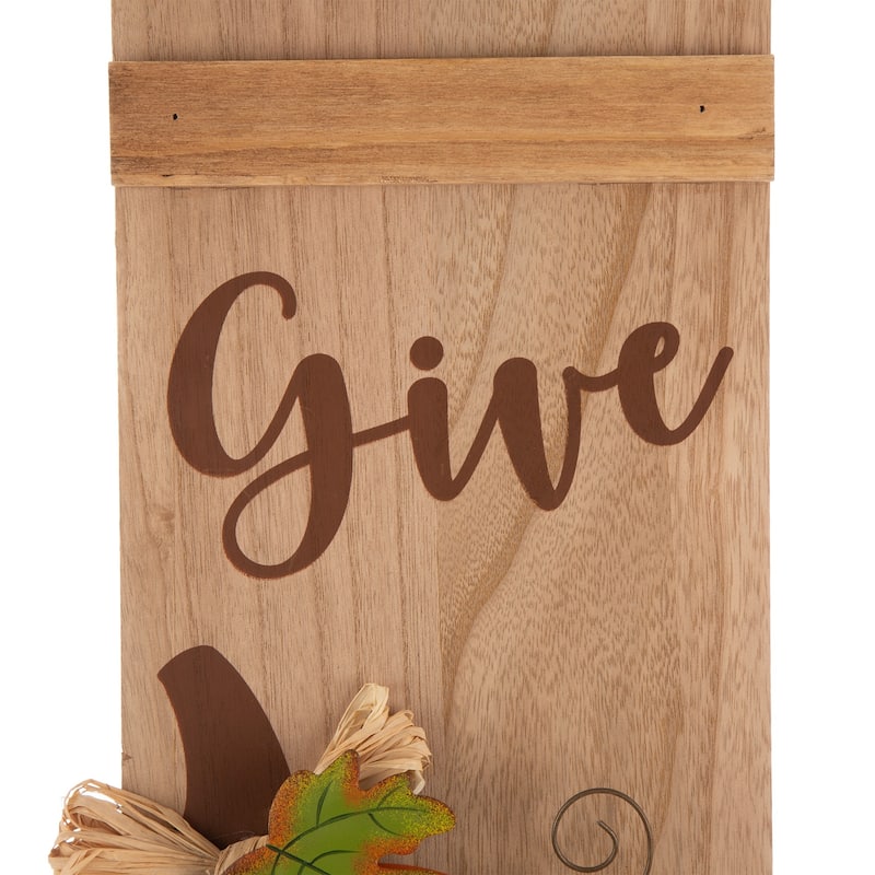 Glitzhome 42"H Fall Thanksgiving Wooden Pumpkin Porch Sign