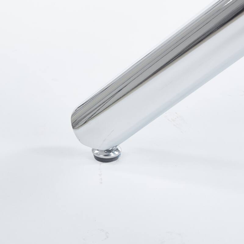 Dining Table with Metal Leg and Glass, Modern Space Saving Kitchen Table for Living Room