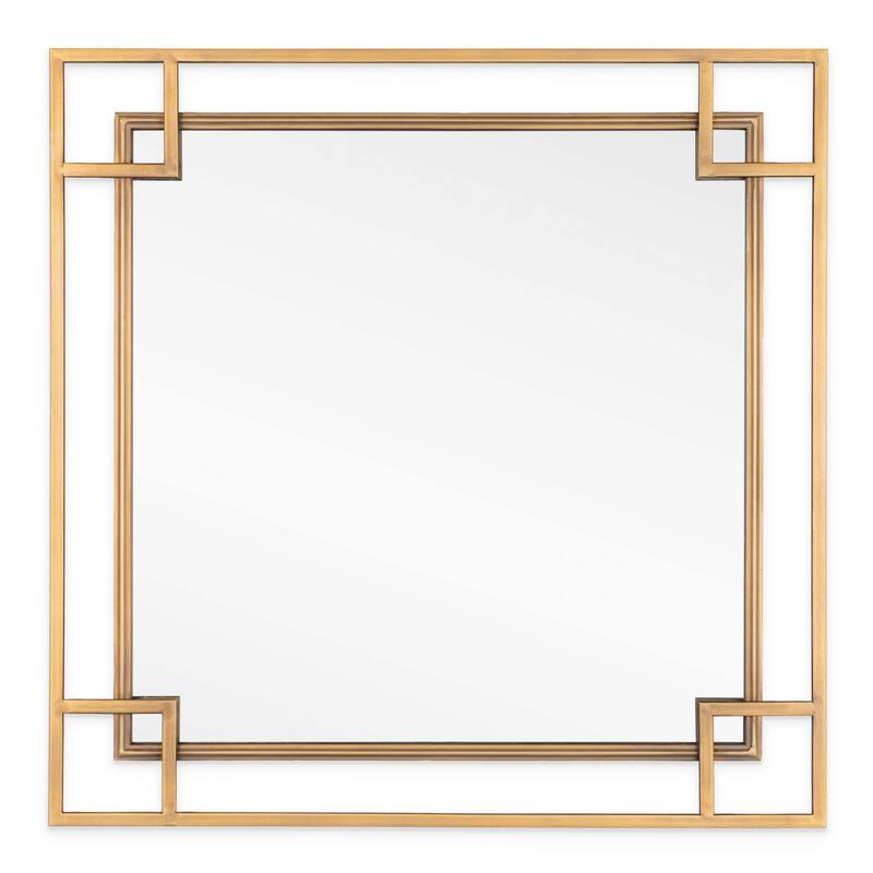 Mavis 22" Square Metal Wall Mirror, Bronze - 22 x 22