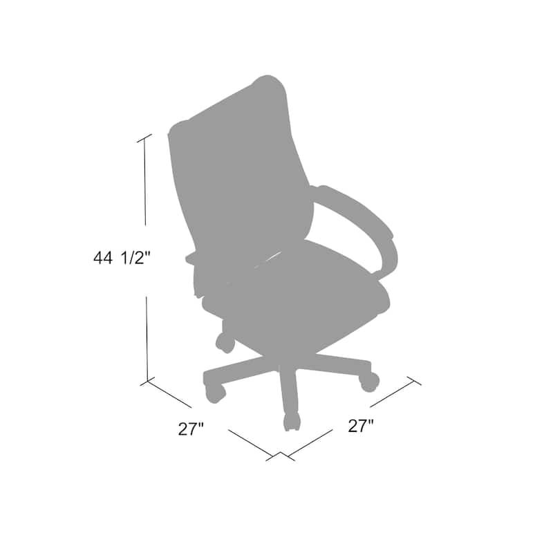 Zoey High-Back Executive Chair, Black Vinyl, Mahogany Wood Finish