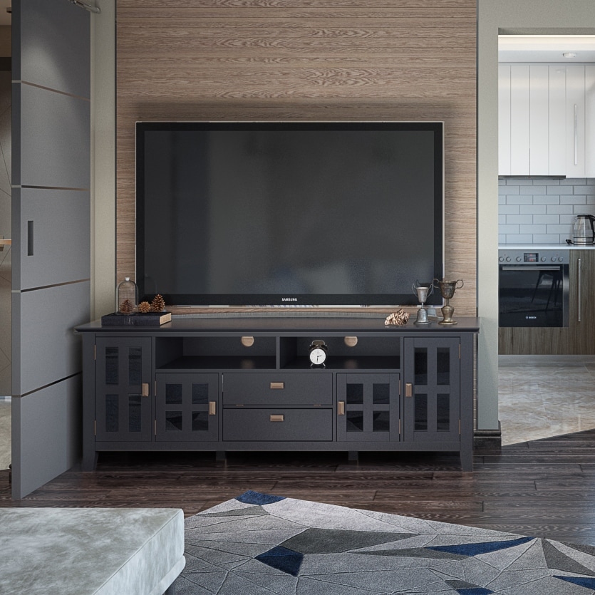 Wyndenhall stratford solid wood 53 inch wide contemporary tv media stand for tvs up to 55 inches deals
