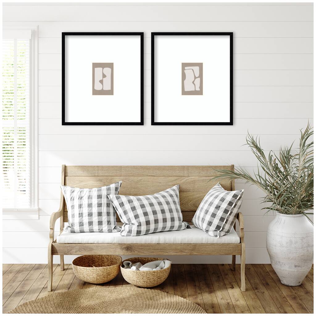 Kate and Laurel Organic Figures 01 & 02 2 Piece Framed Wall Art Print Set by Gabrielly Guedes