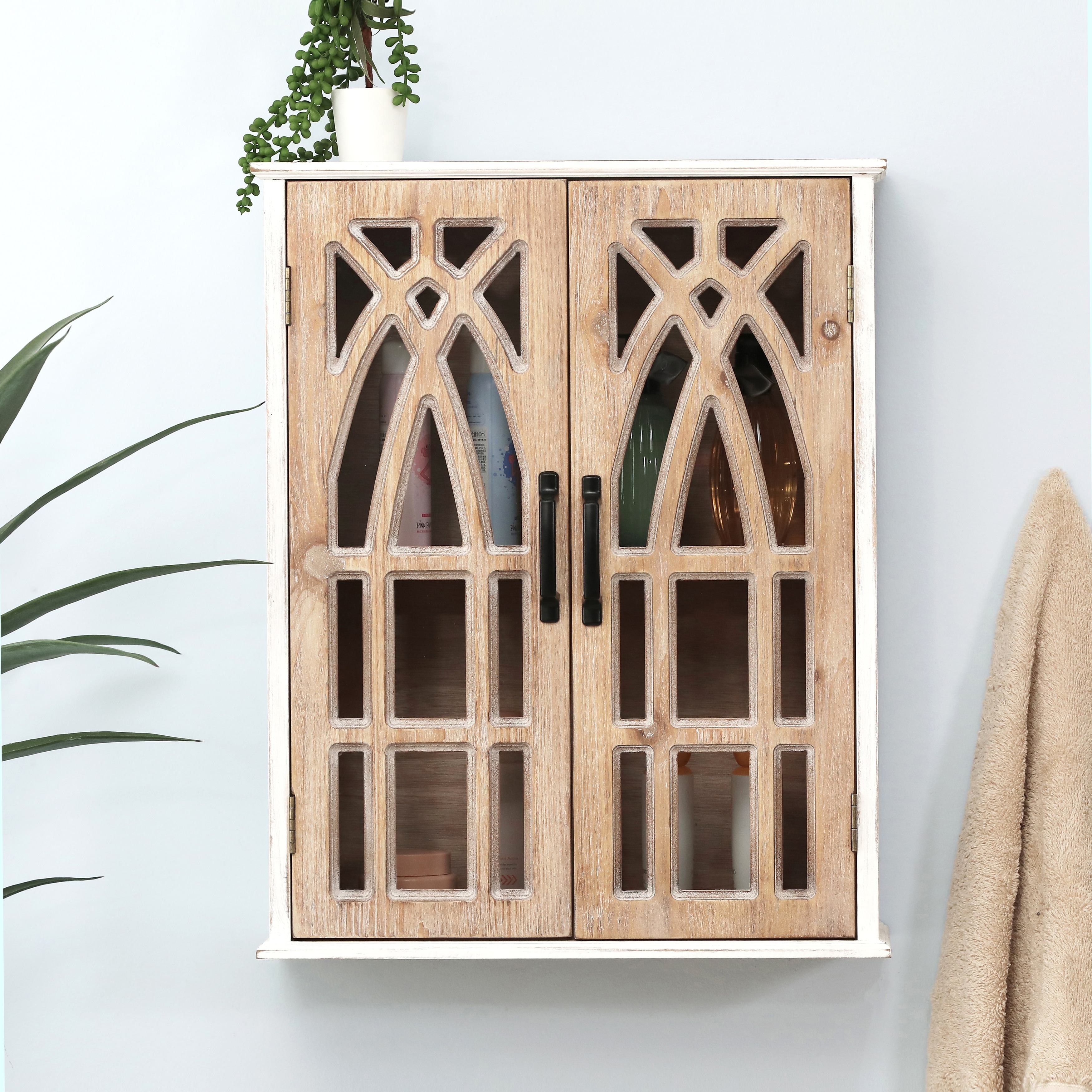 White storage wall shop cabinet