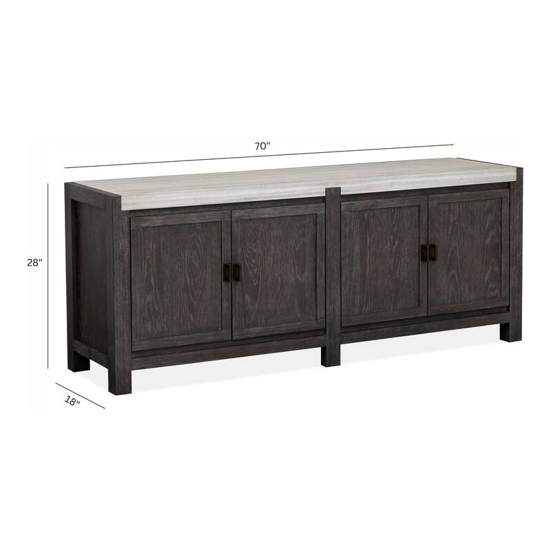 Magnussen Home Plum Creek Ravenwood Black Door Console - 70''W x 18''D x 28''H