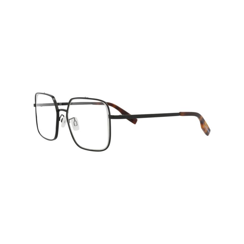 McQ Alexander McQueen Square-Frame Metal Optical Frames, Transparent Lens, Shiny Black Frame