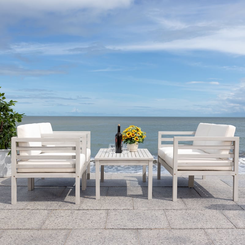 SAFAVIEH Outdoor Samira 4-Piece Outdoor Set - 26W x 26D x 49H