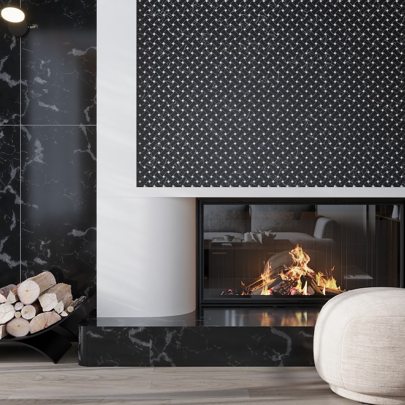 Apollo tile 11 x 11 Noir Luxe Honed Eastern Black White Marble Tile (4.2 sq ft/case) - 5 Pack