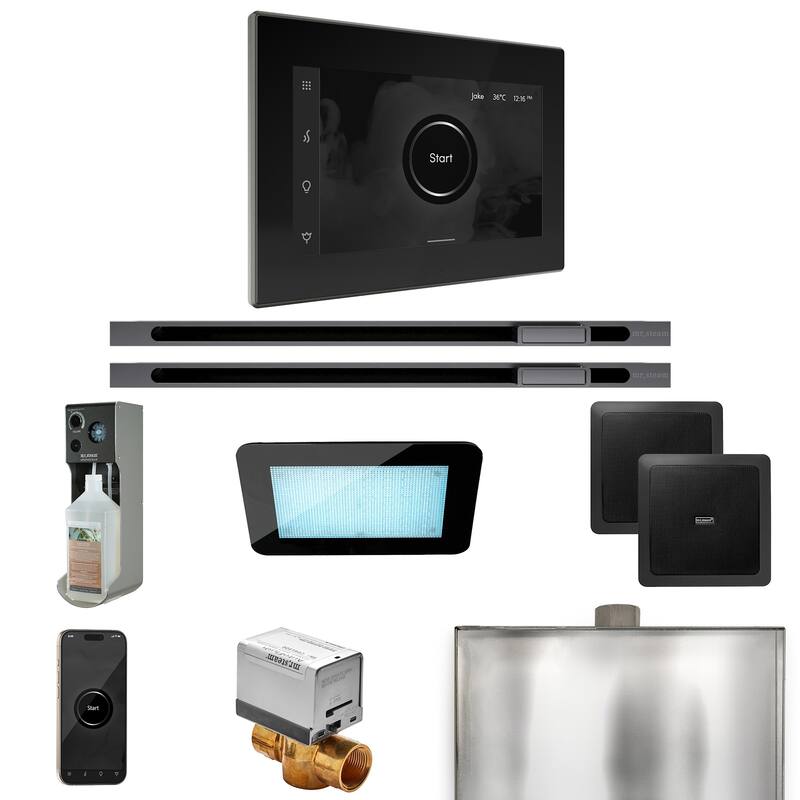 Mr Steam XDRM2XL Xdream Max Linear Package Steam Shower Control - Black / Satin Steel