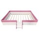 preview thumbnail 17 of 48, Upholstered Floor Bed Fence Bed Slat Platform Bed with Fence and Second Level Ladder, Anti-collision Frame for Kids Toddler