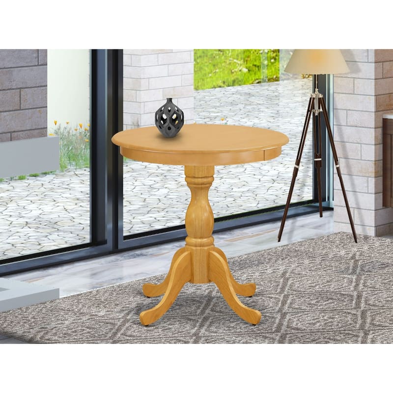East West Furniture Eden Modern Dining Table - a Round Kitchen Table Top with Pedestal Base, (Finish Options)