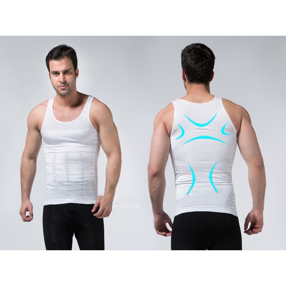 Men's Slimming Body Shaper Waist Trainer Vest Gym Tops Belly Compression  Shirt[XL,Black] - M - Bed Bath & Beyond - 32047858