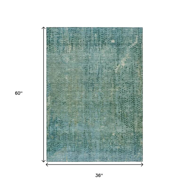 HomeRoots Abstract Transitional Rectangle Outdoor Rug
