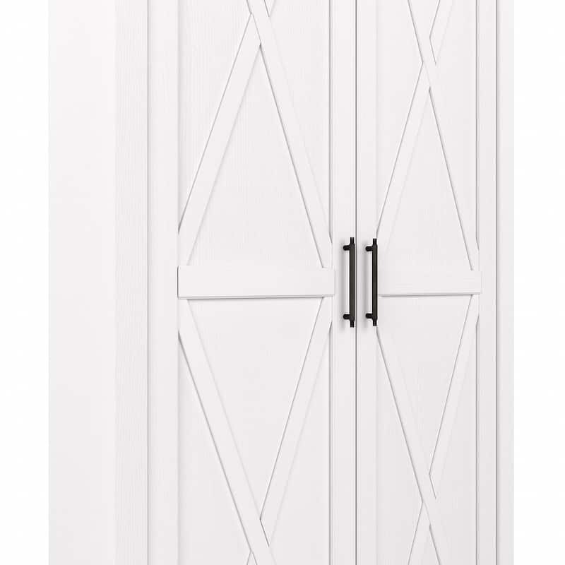 Key West Tall Storage Cabinet with Doors and Shelves by Bush Furniture