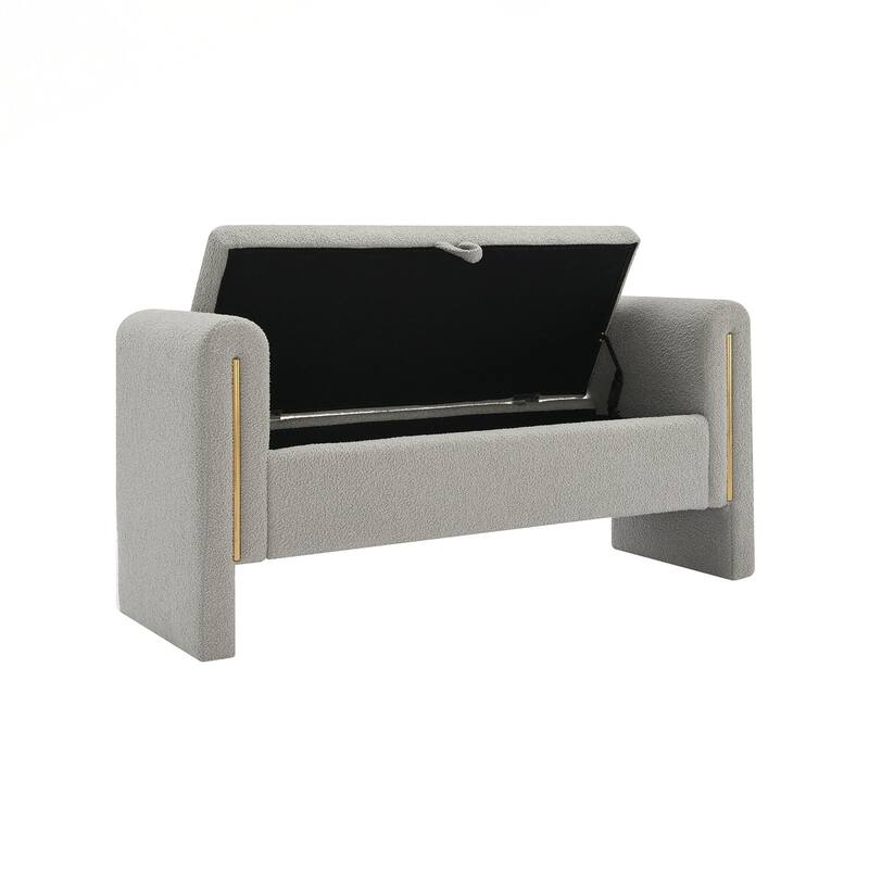Bench with Arms and Storage,Upholstered Large Foot Rest Stool, Comfy Window Vanity Bench for Living Room,Bedroom,Dorm