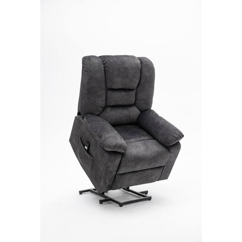Power Lift Recliner Chair with Massage, Heat, USB & Side Pocket