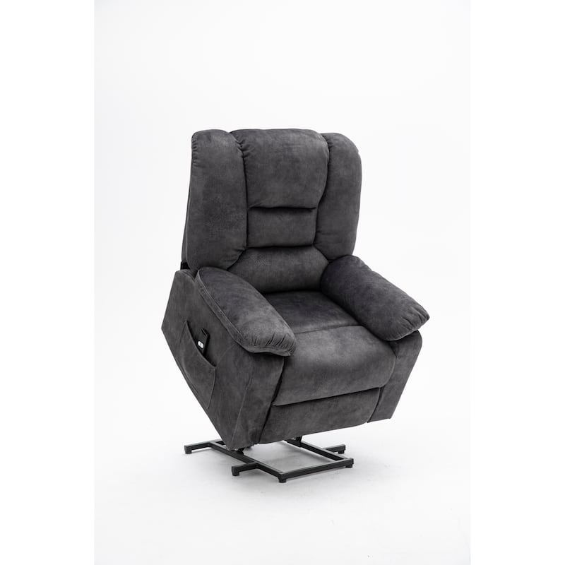 Power Lift Recliner Chair with Massage & Heat, Ergonomic Single Sofa Chair, Electric Reclining with USB Port & Side Pockets