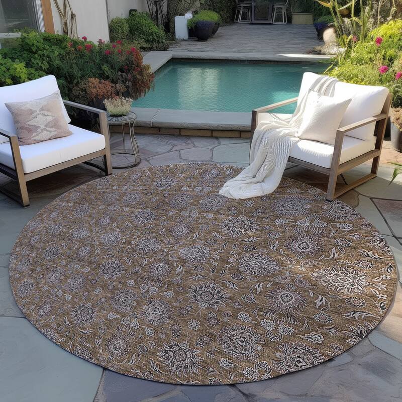 Machine Washable Indoor/ Outdoor Chantille Traditional Floral Rug