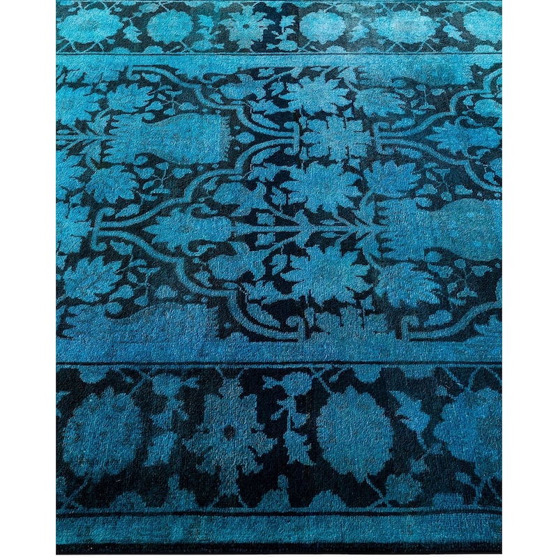 Contemporary Overdyed Wool Hand Knotted Area Rug - 4' 2" x 6' 0"