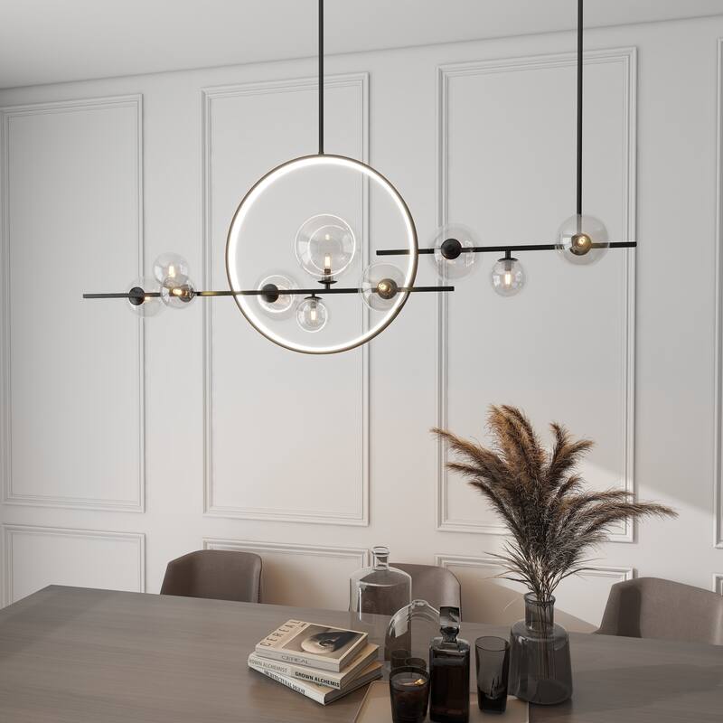 10-Light G9 Nordic Glass Strip Bubble Light Creative Chandelier