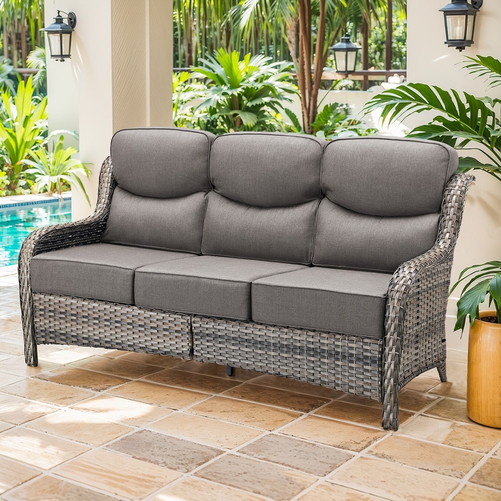 Outdoor Sofa with 6-Inch Thick Cushions Furniture for Porch
