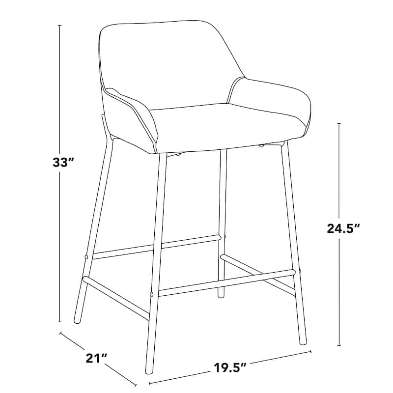Silver Orchid Galotti Gold Fixed-Height Upholstered Counter Stool - Set of 2