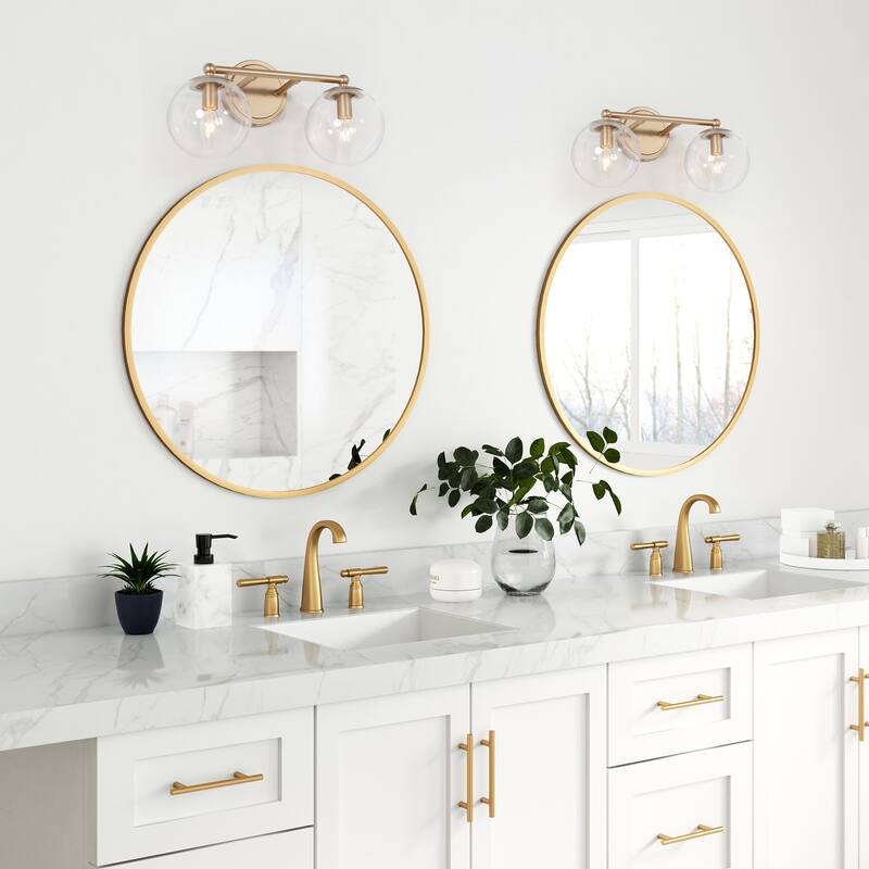 Mid-century Modern Gold Bathroom Vanity Lights French Country Glass Globe Wall Sconce