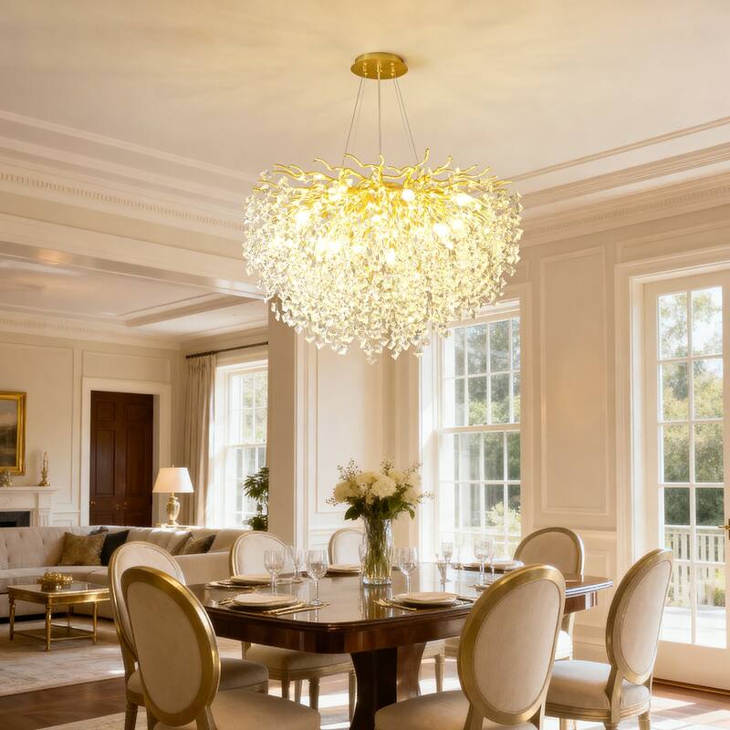 Modern High-End Romantic Golden Branch-Shaped Ceiling Lamp Suitable For Dining Room And Living Room