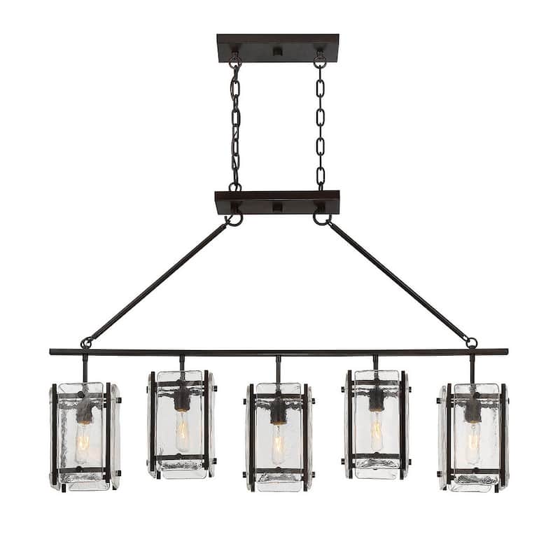 Glenwood by Brian Thomas 5-Light Linear Chandelier in English Bronze