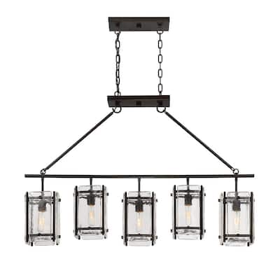 Glenwood by Brian Thomas 5-Light Linear Chandelier in English Bronze